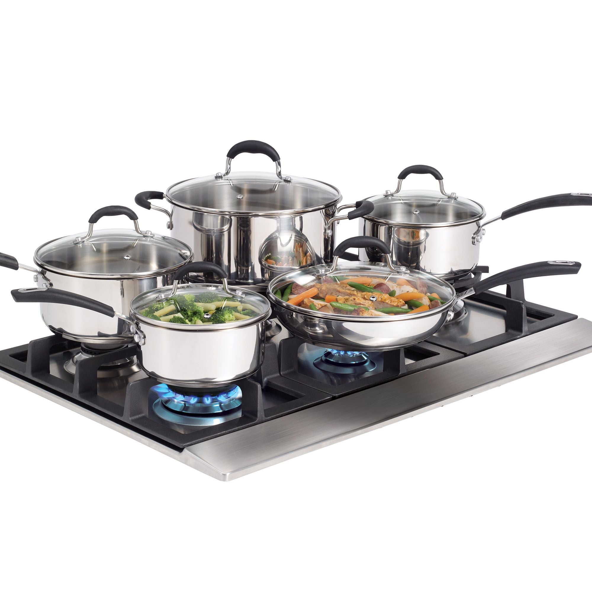 Starfrit 10-pc. Cookware Set with Stainless Steel Handles, Color: Black -  JCPenney