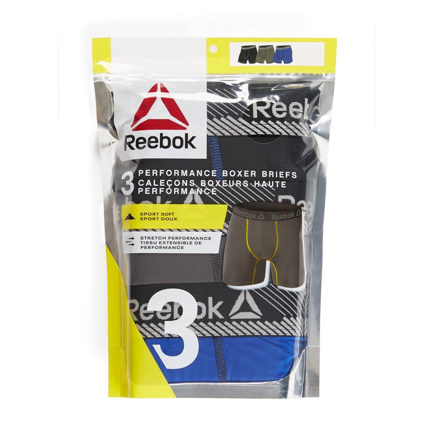 Reebok™ 3-Pack Performance Boxer Briefs