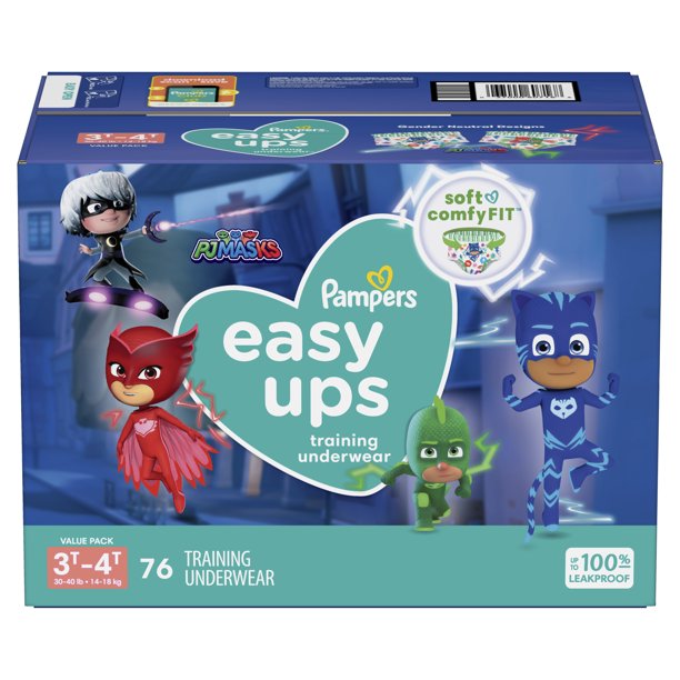 Pampers Easy Ups Boys' PJ Masks Training Underwear - Pack 76 (3T-4T)