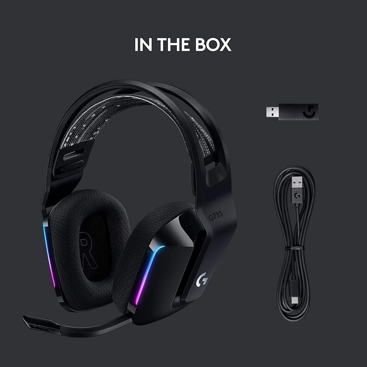 Wireless RGB Gaming Headset for PC, Mac and PlayStation 4 Logitech G733 Lightspeed