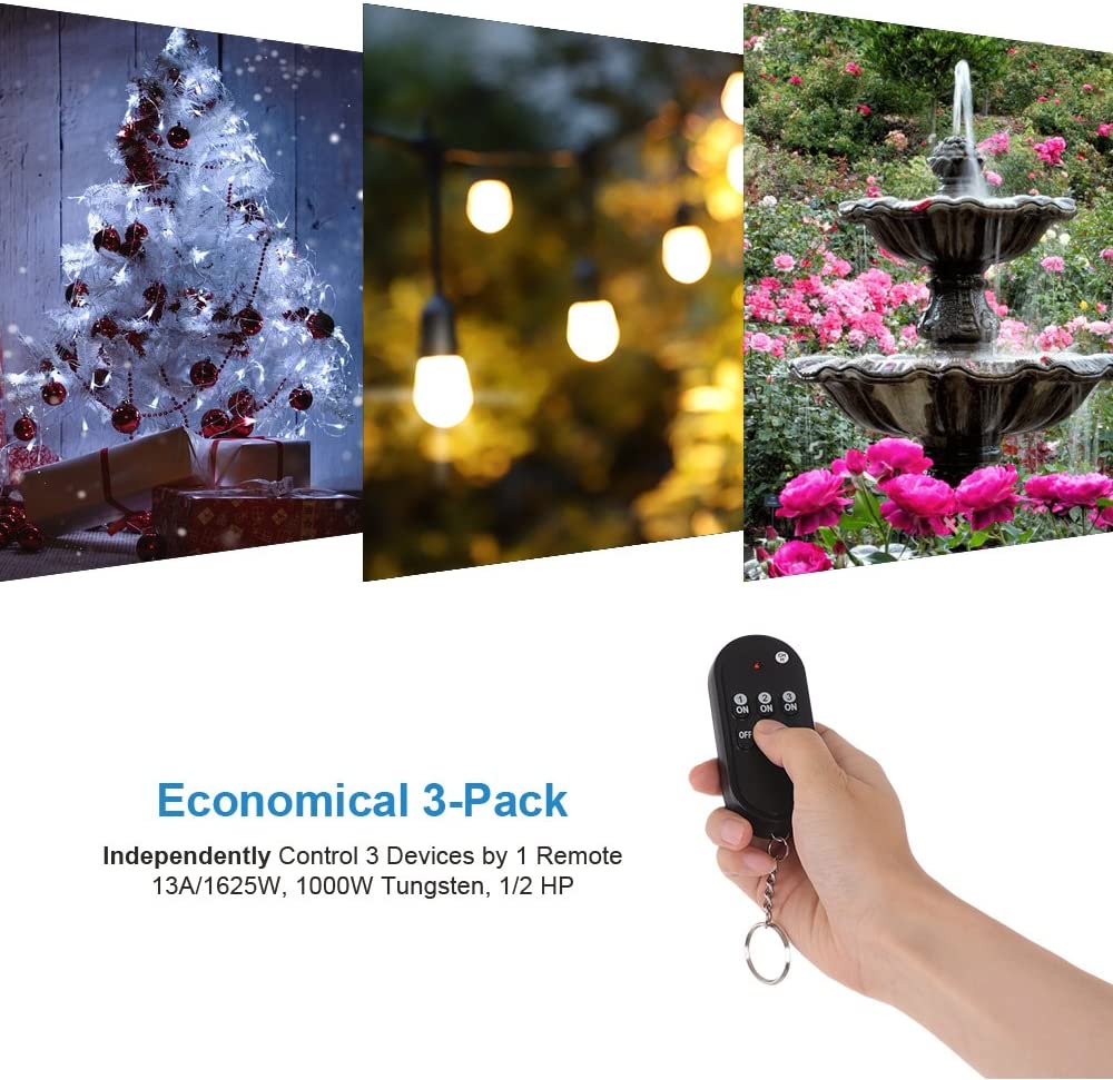 DEWENWILS Outdoor Wireless Remote Control Outlet Kit