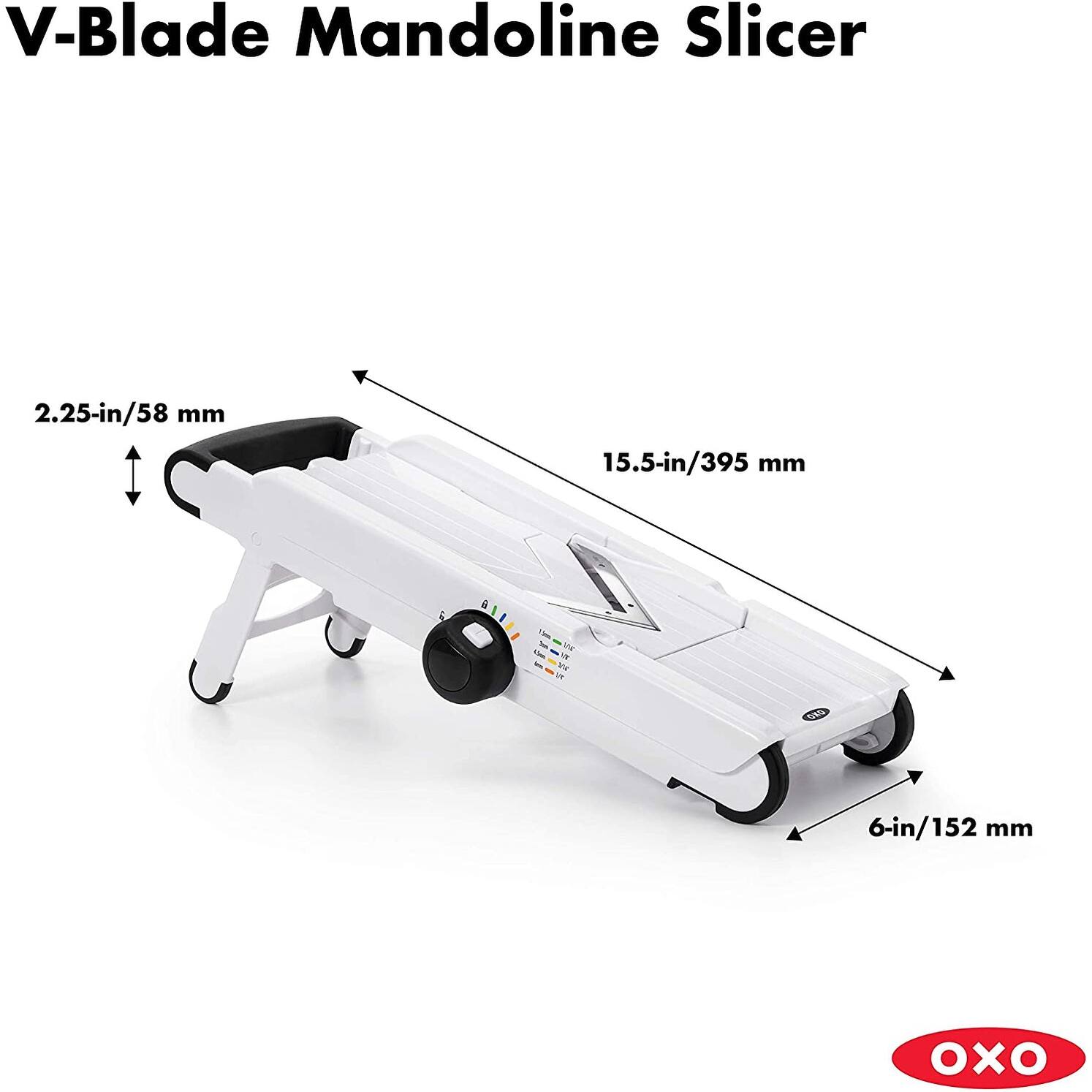 OXO Good Grips V-Blade Stainless Steel Mandoline Slicer, White