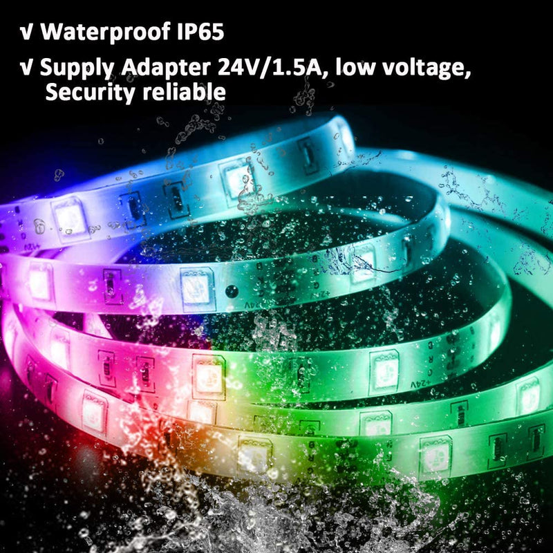 Led Light Strip 16.4FT/5M Waterproof With Remote Lights