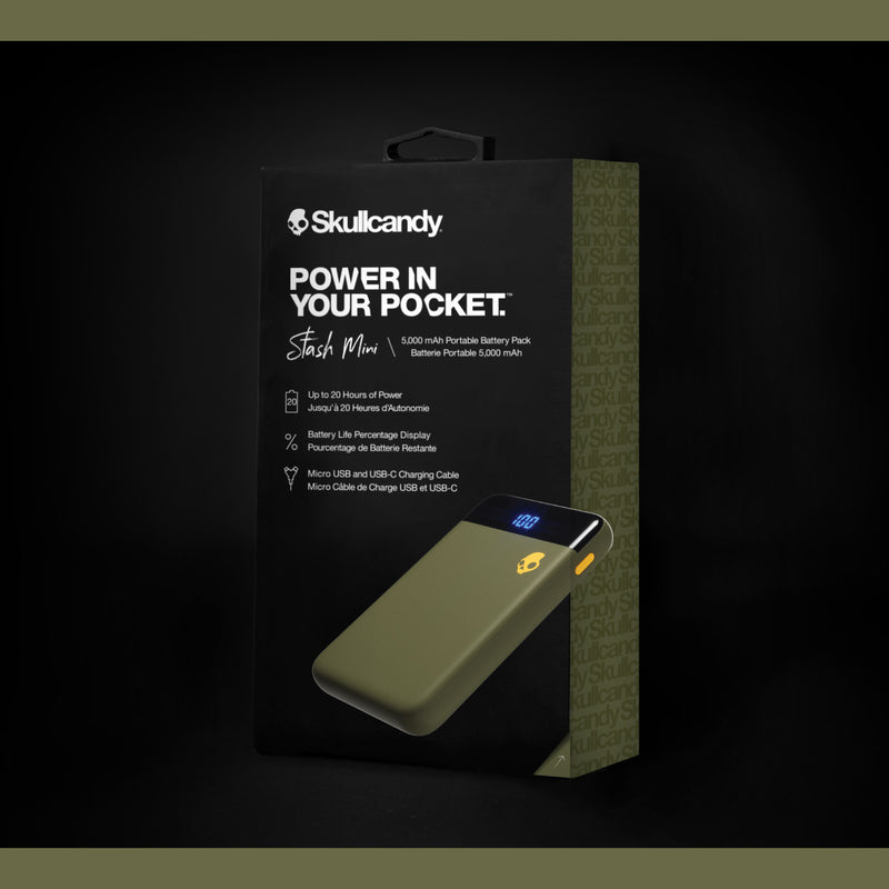 Skullcandy Stash Mini Portable Battery Pack 5,000 mAh (20hrs)