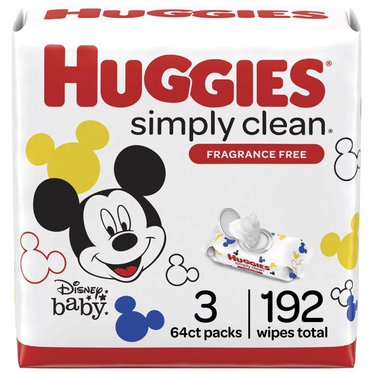 Huggies Simply Clean Fragrance Free 3-Pack Baby Wipes