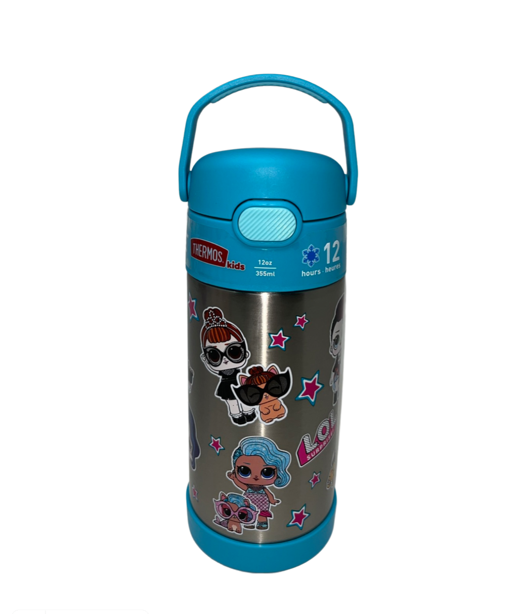 THERMOS FUNTAINER 12oz Stainless Steel Vacuum Insulated Kids Straw Bottle