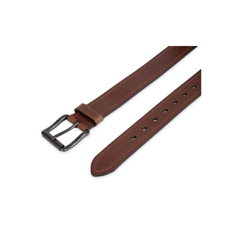 Genuine Dickies Men's Perforated Brown Leather Belt With Big & Tall Sizes