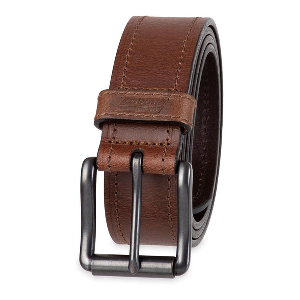 Genuine Dickies Men's Perforated Brown Leather Belt With Big & Tall Sizes