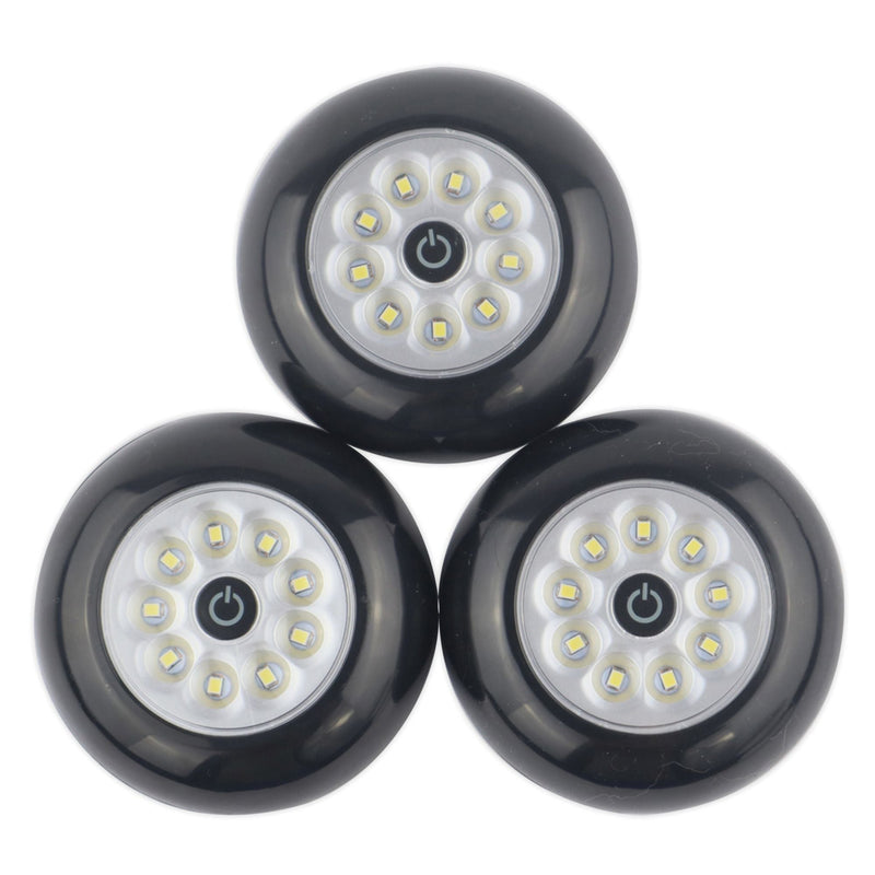 Light It! 3-Pack 9-LED Anywhere Light XB in Black