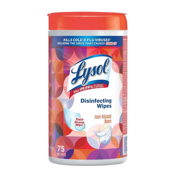 LYSOL Disinfecting Wipes, Sun Kissed Linen, 75 Count