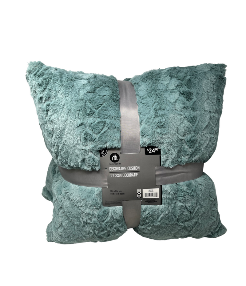 Hometrends Decorative Cushions, 20" X 20", Teal, 2pc