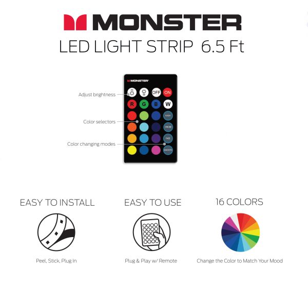 LED Light Strips Monster Basics  (6.5ft)