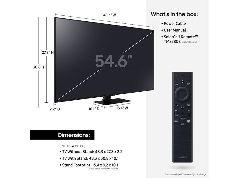 Samsung 55” 2022 QLED 4K Smart TV Q80B
