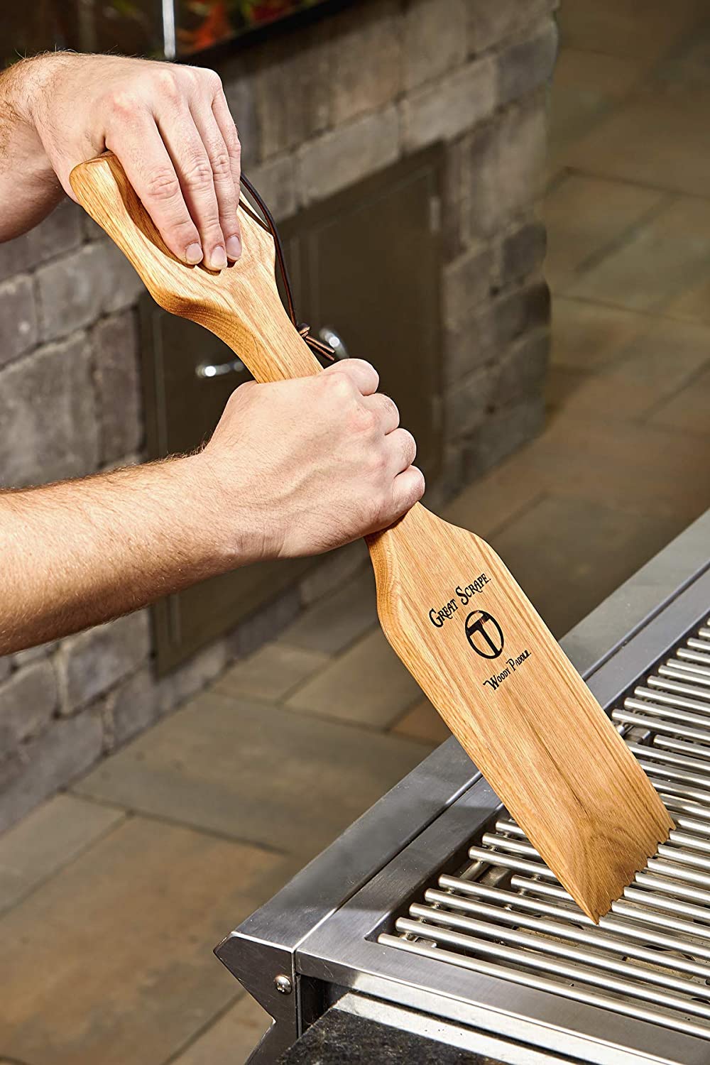 The Great Scrape The Woody Paddle New All Natural BBQ Grill Scraper, 20"